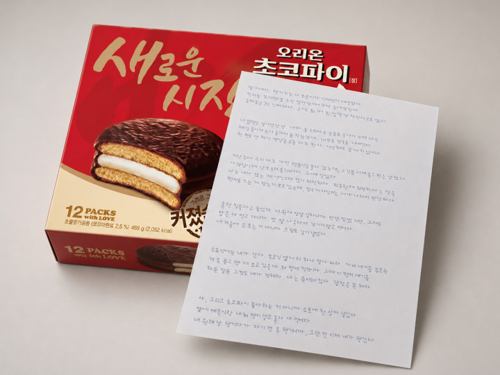A5 편지지 손글씨 완성 모습